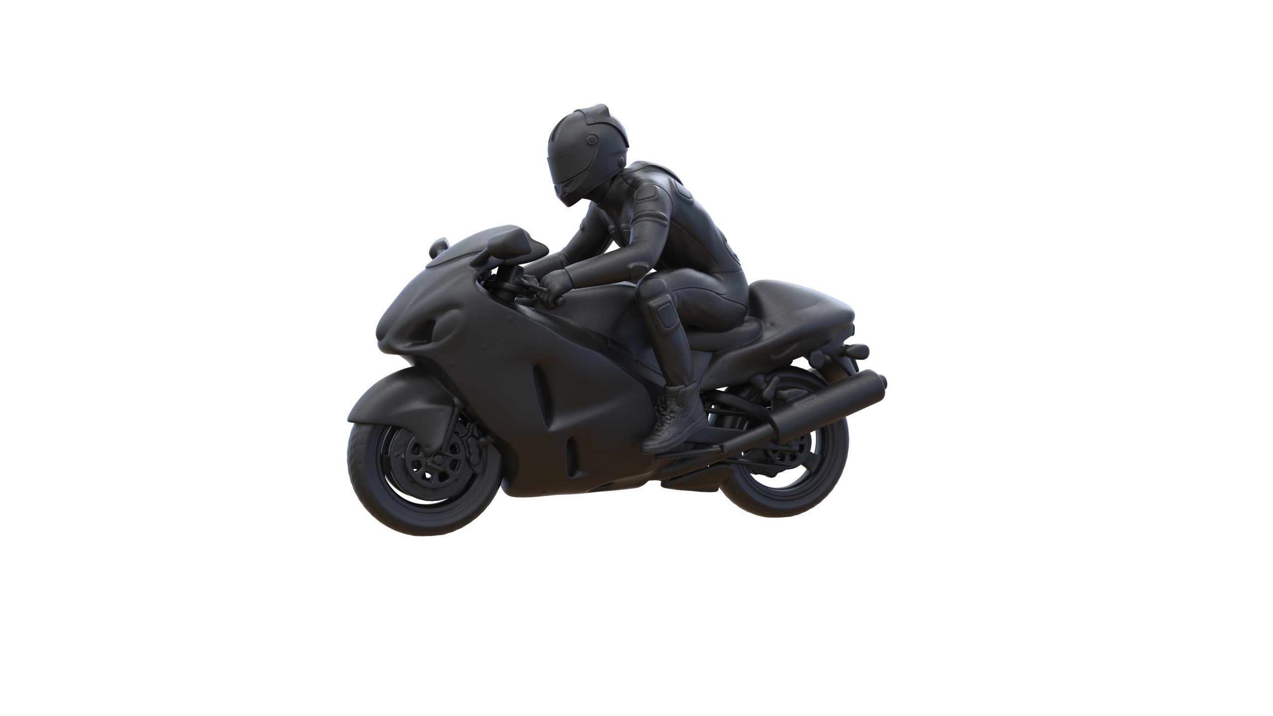 Motor rider and motorcycle 3D print model_30