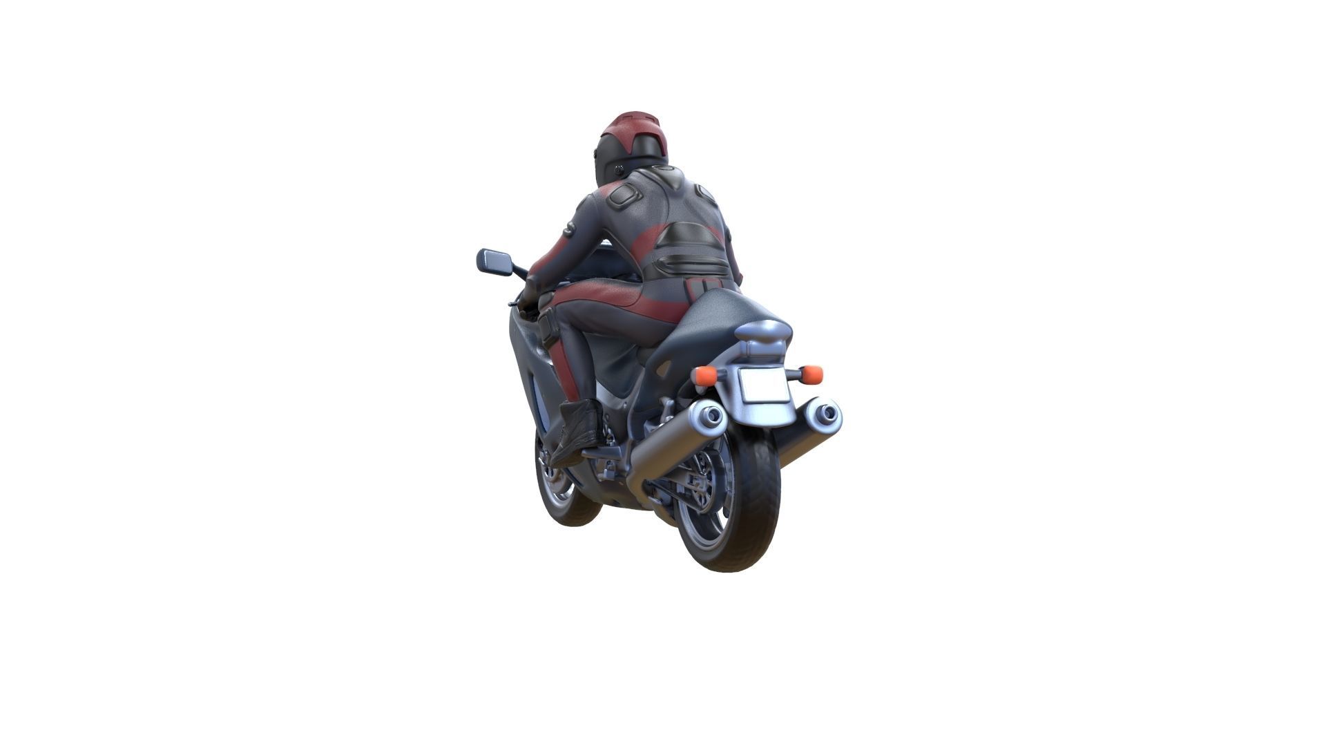 Motor rider and motorcycle 3D print model_17