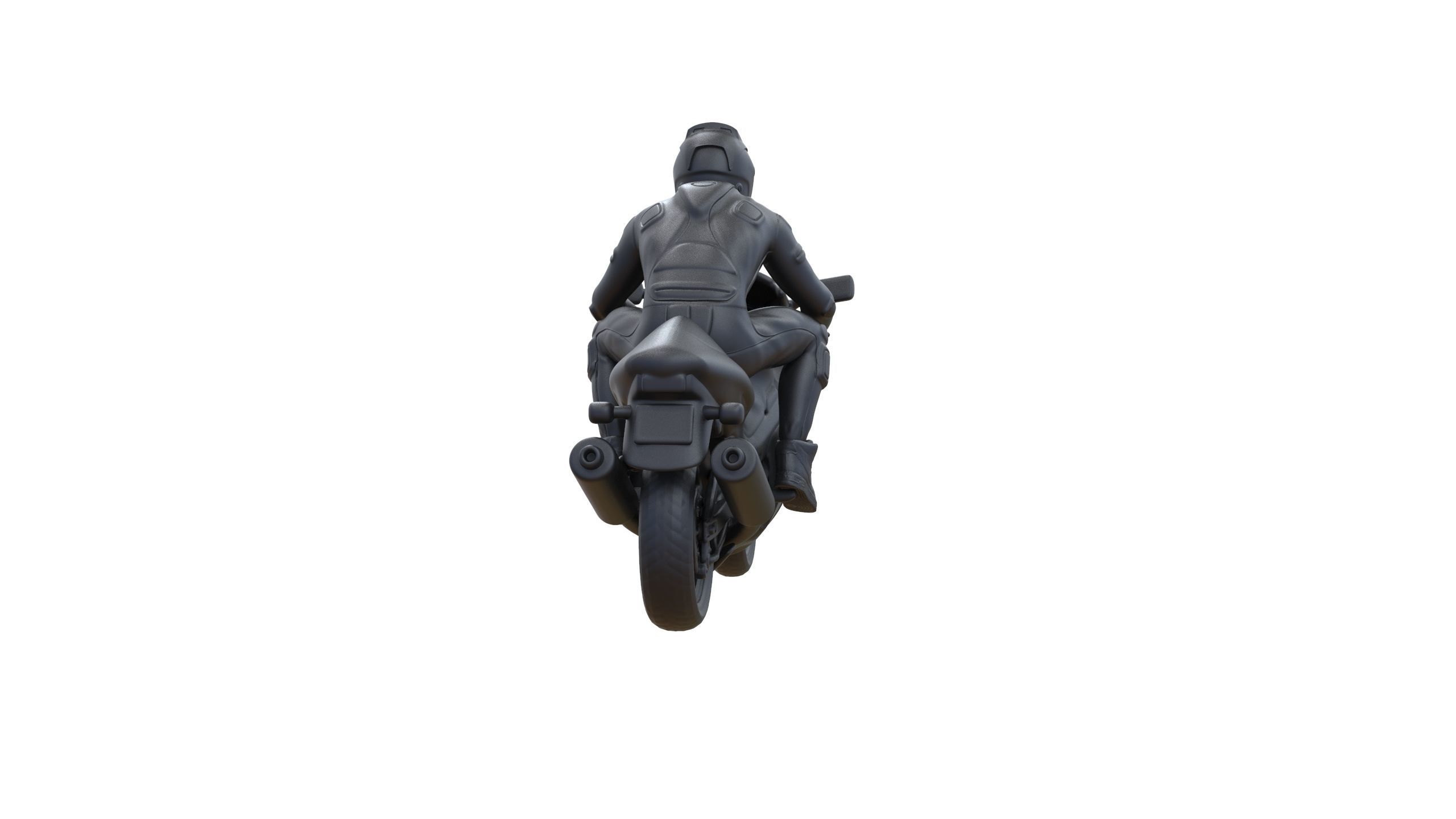 Motor rider and motorcycle 3D print model_34