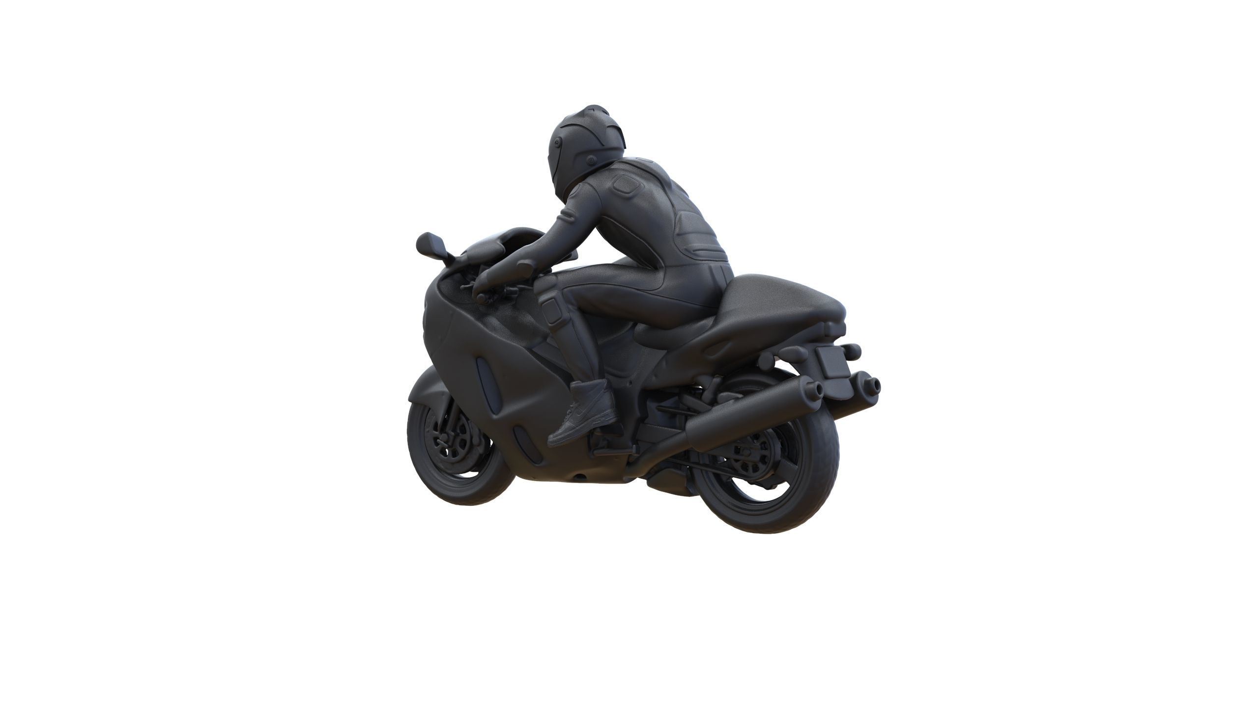Motor rider and motorcycle 3D print model_32