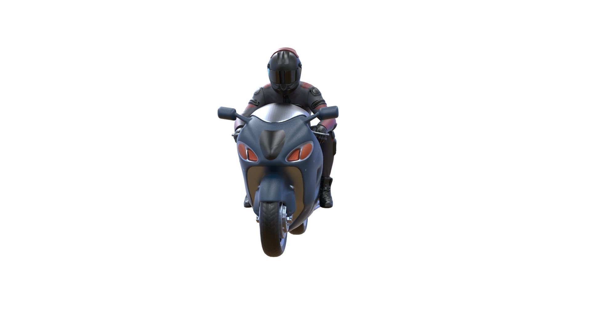 Motor rider and motorcycle 3D print model_10