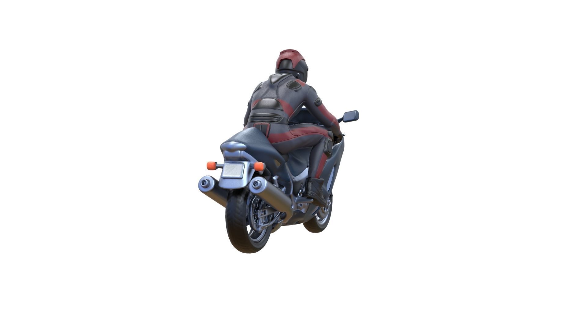Motor rider and motorcycle 3D print model_20