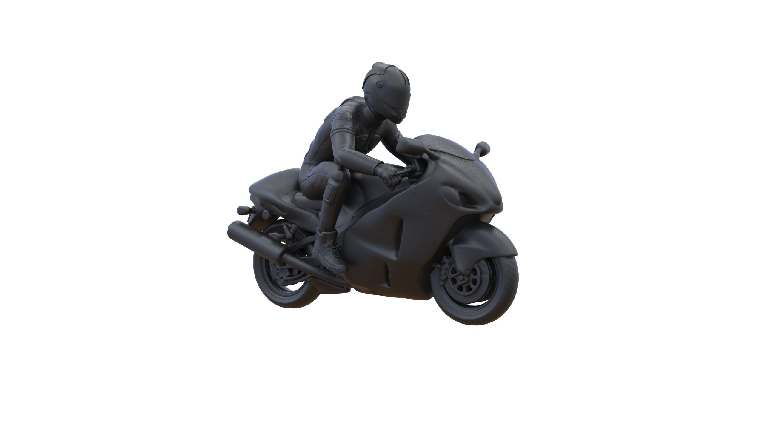 Motor rider and motorcycle 3D print model_26