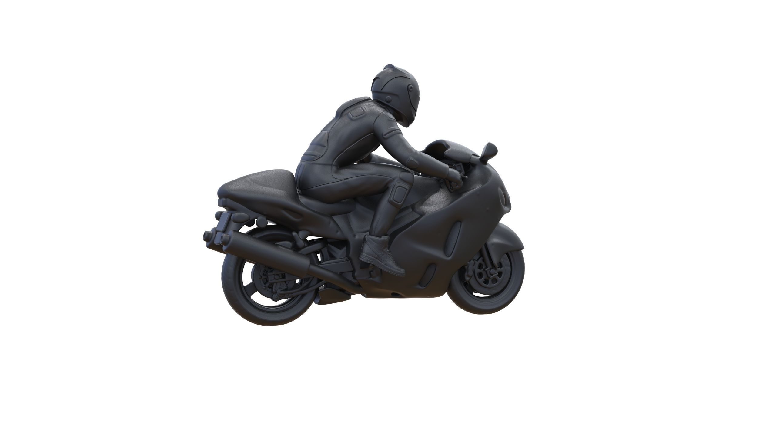 Motor rider and motorcycle 3D print model_36