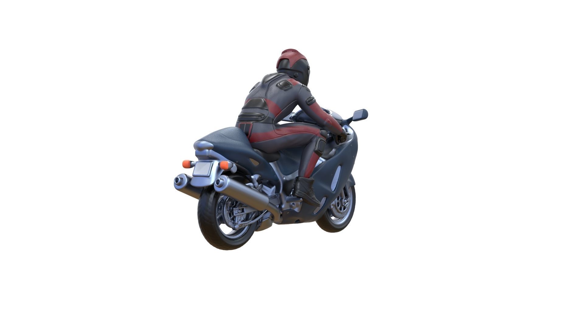Motor rider and motorcycle 3D print model_21