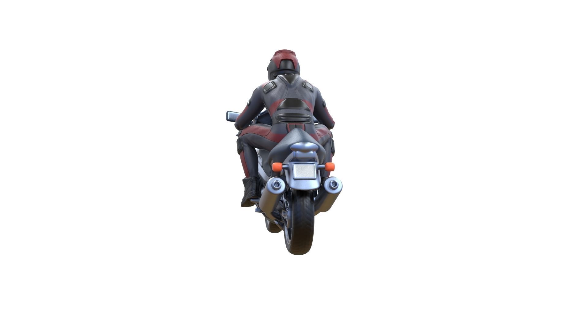 Motor rider and motorcycle 3D print model_18