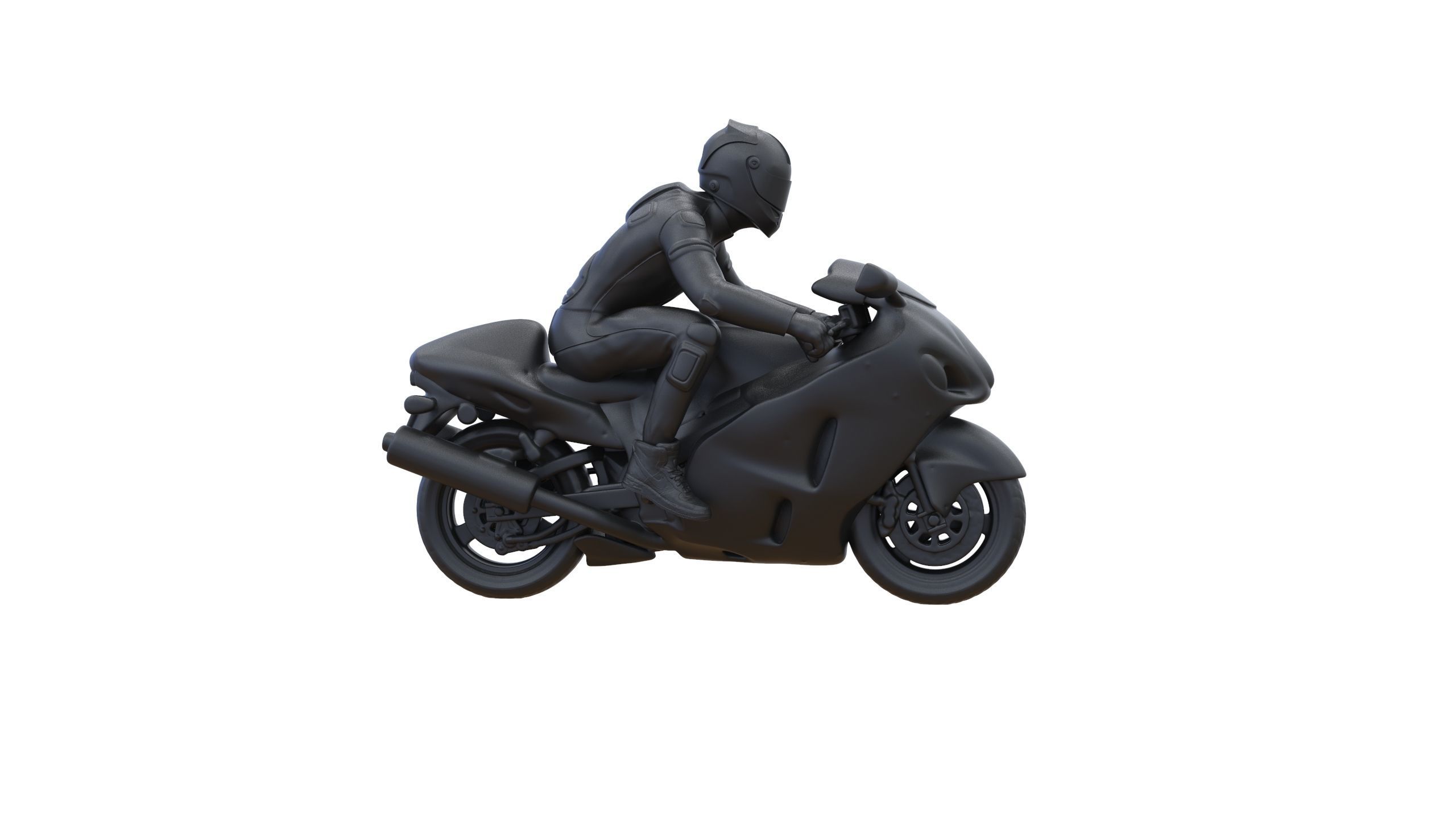 Motor rider and motorcycle 3D print model_25