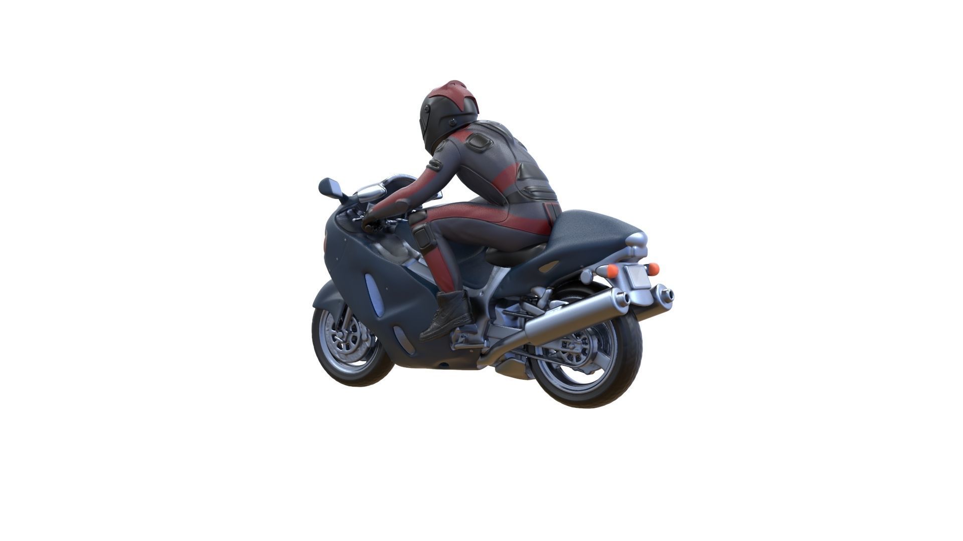 Motor rider and motorcycle 3D print model_15