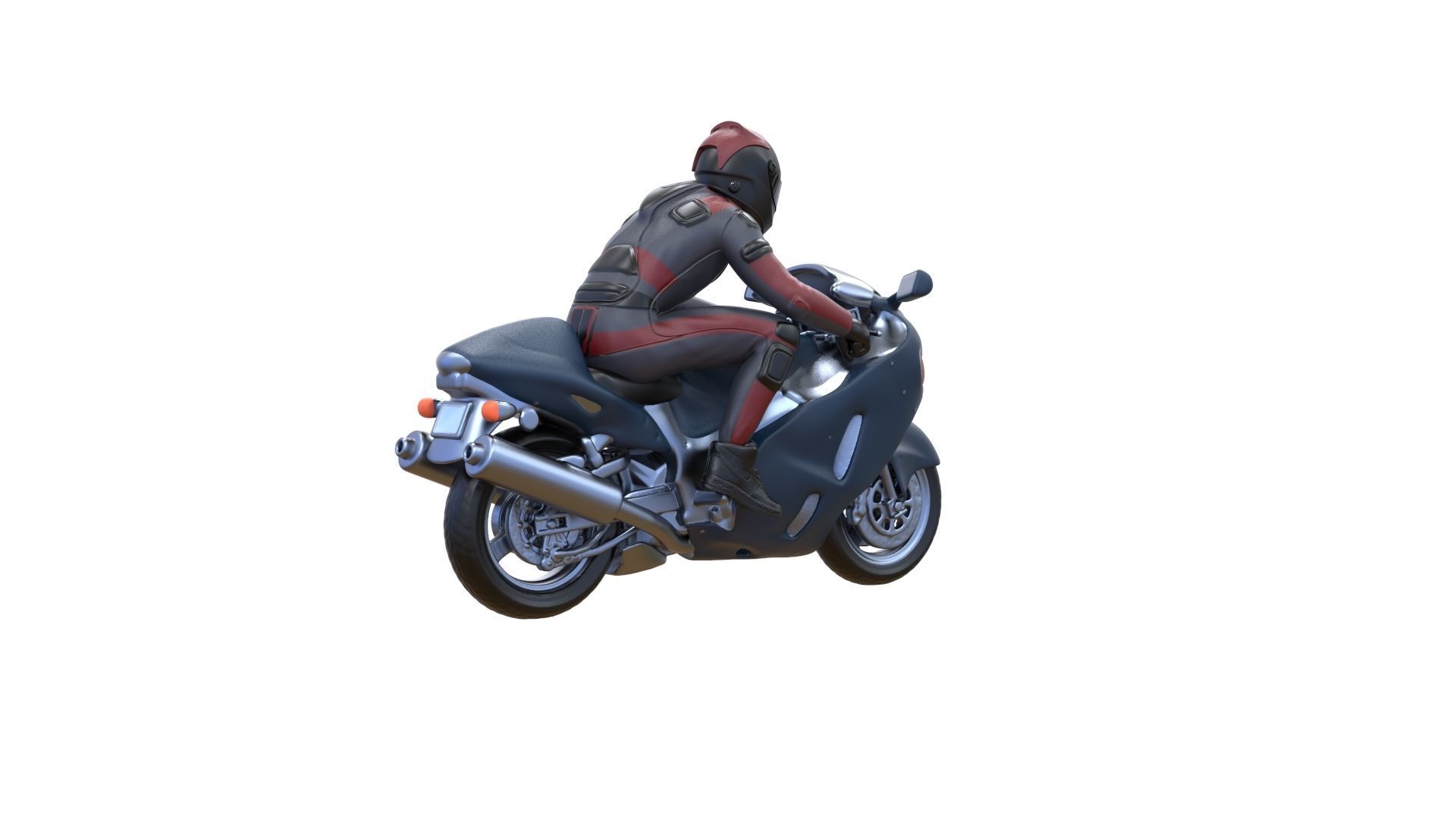 Motor rider and motorcycle 3D print model_22