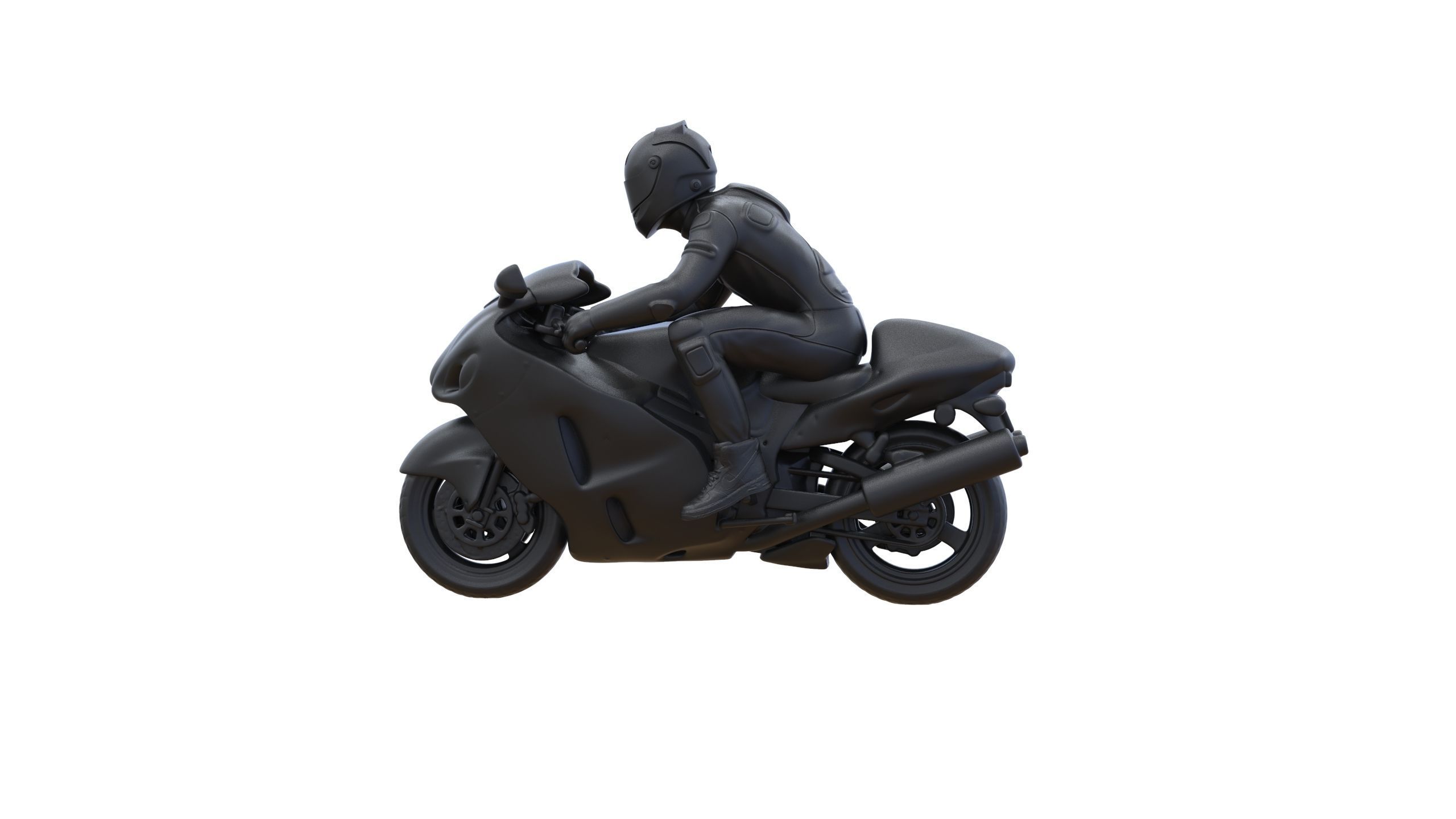 Motor rider and motorcycle 3D print model_31