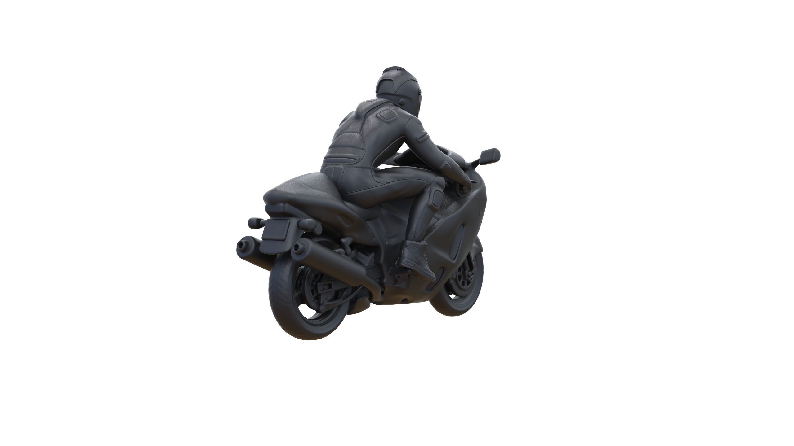 Motor rider and motorcycle 3D print model_35