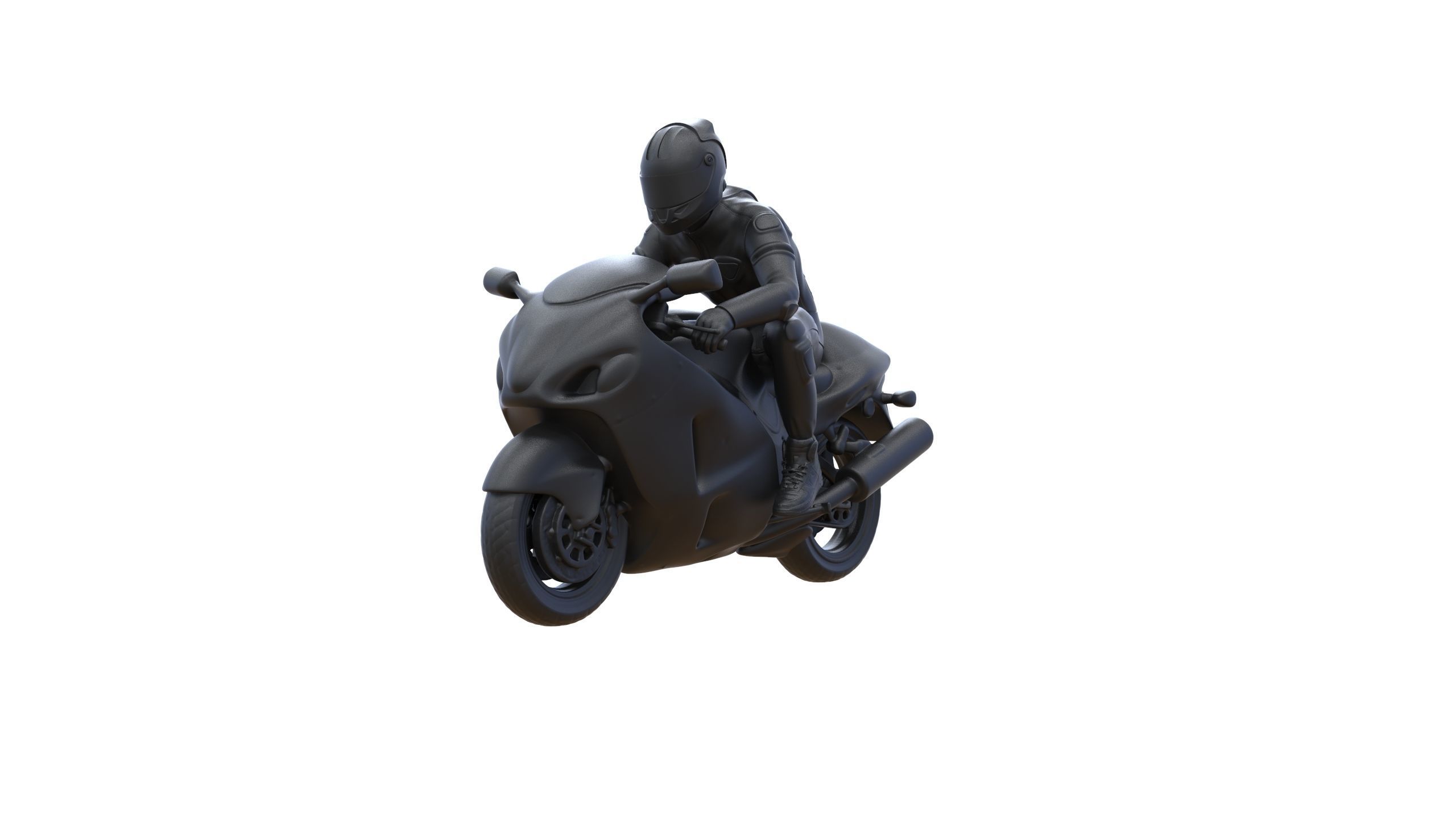Motor rider and motorcycle 3D print model_29