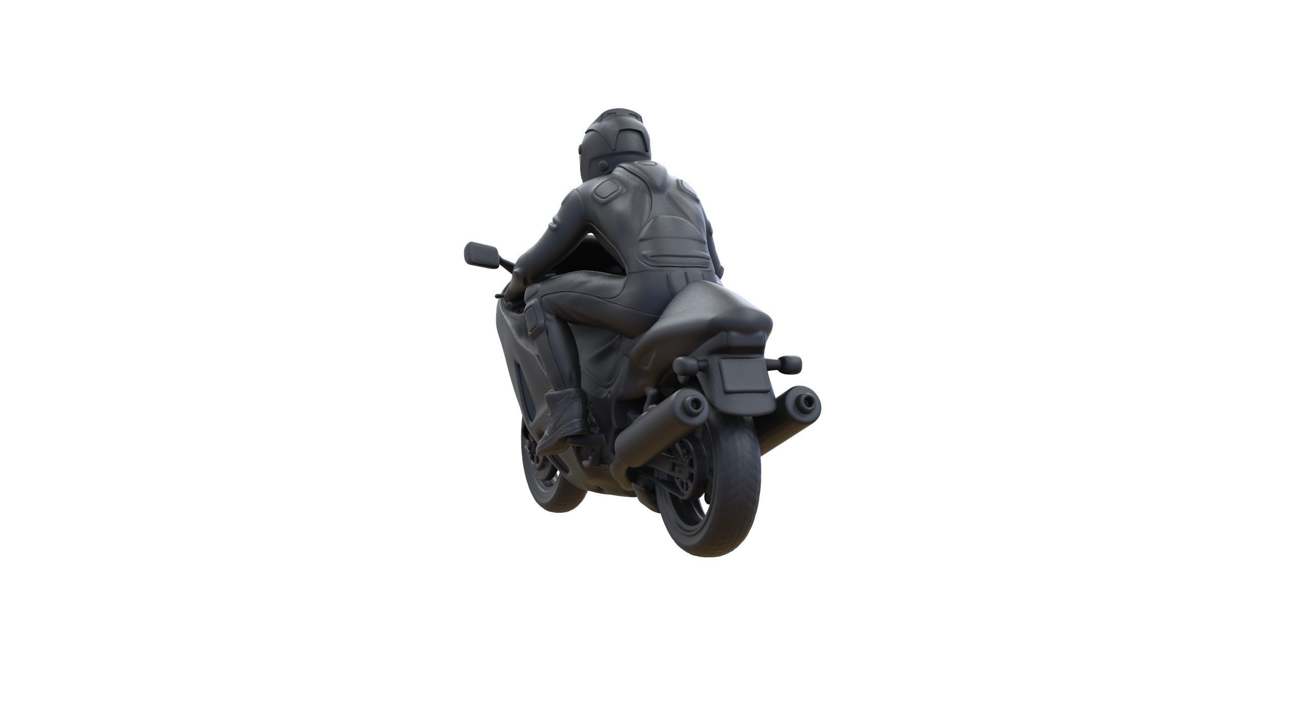 Motor rider and motorcycle 3D print model_33