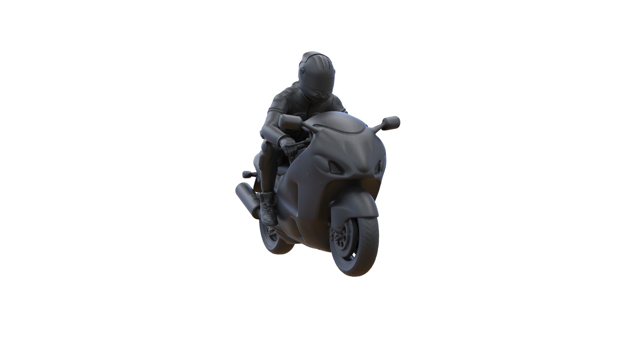 Motor rider and motorcycle 3D print model_27