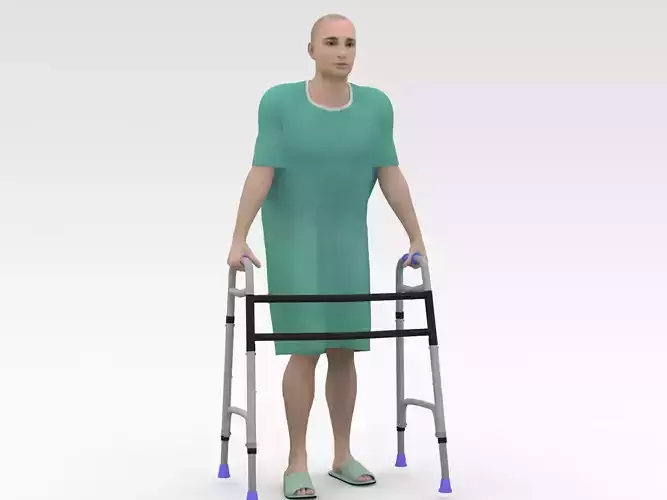 Patient with Walker - Green Dress