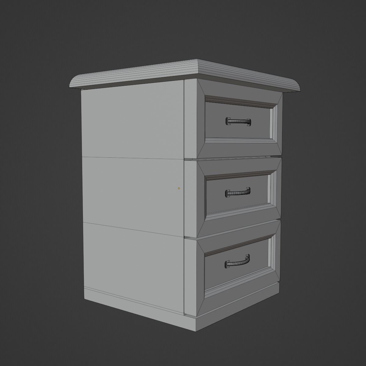 Chest of Drawers Low-poly 3D model_16