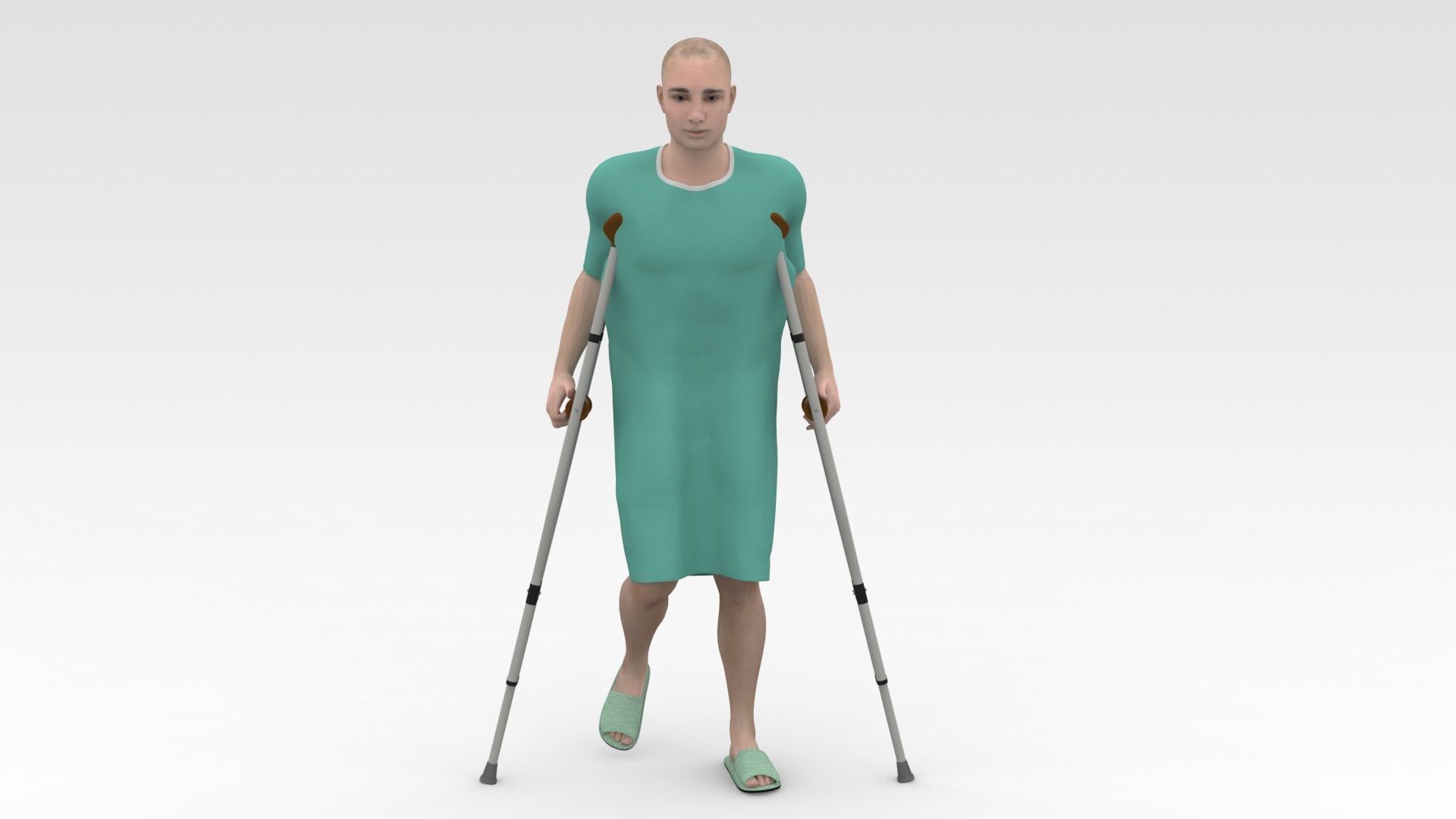 Patients Model Collections - Green Dress 3D model_3
