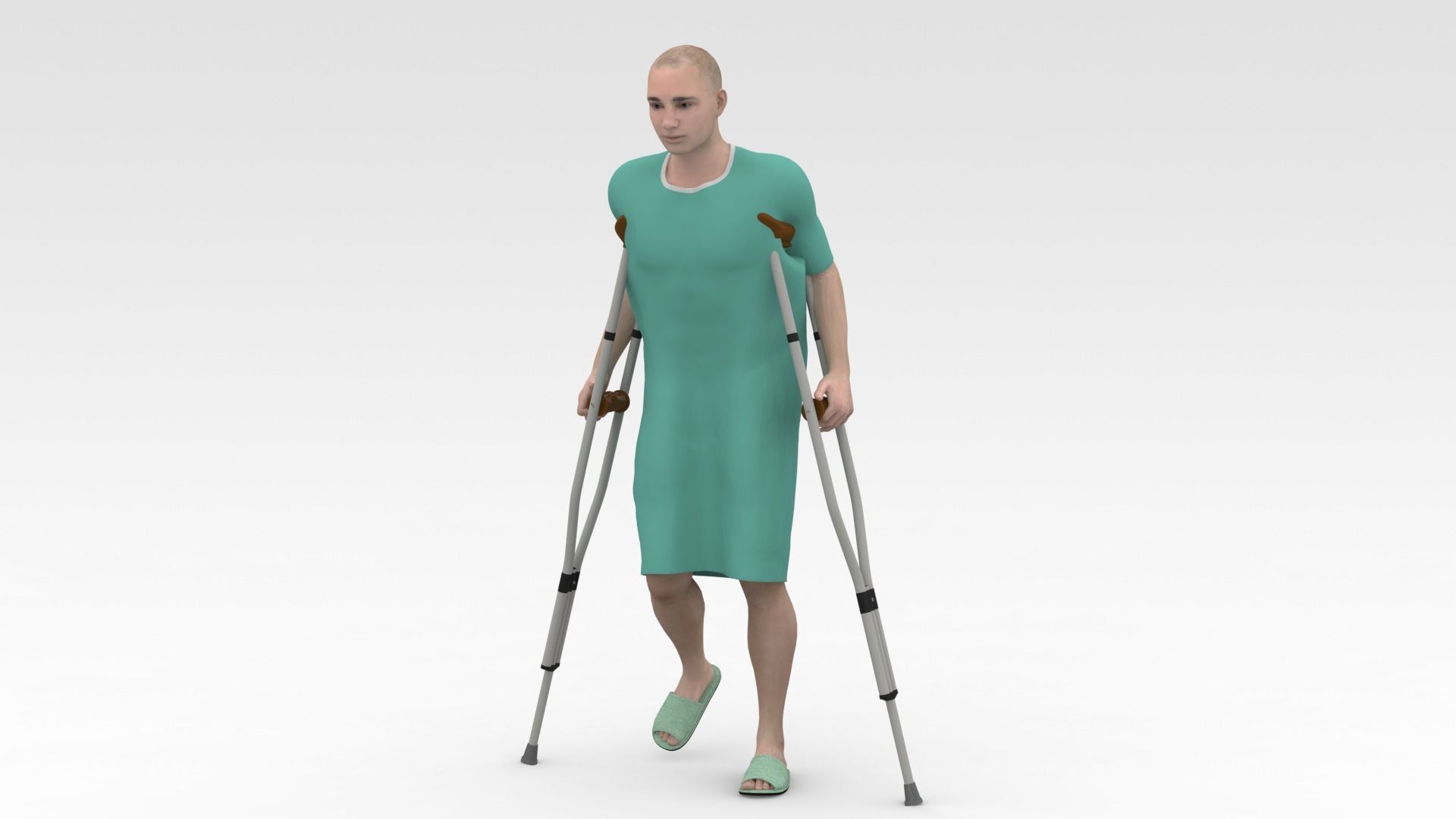 Patients Model Collections - Green Dress 3D model_1