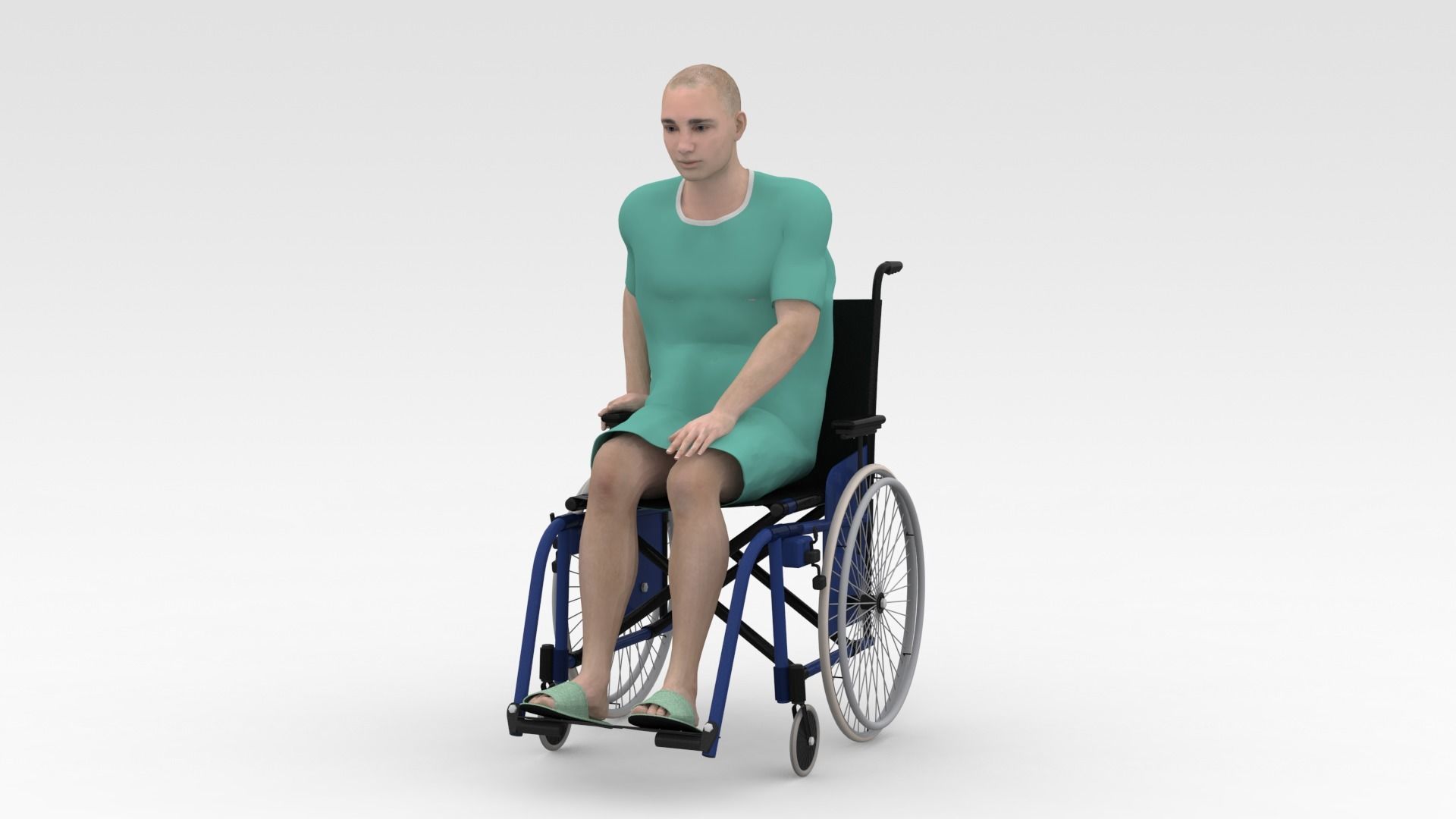 Patients Model Collections - Green Dress 3D model_10