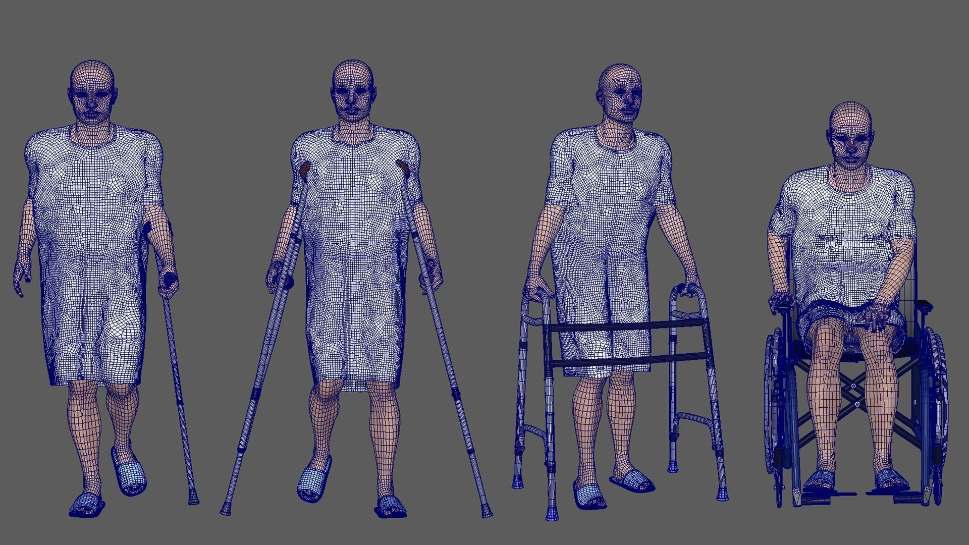 Patients Model Collections - Green Dress 3D model_13