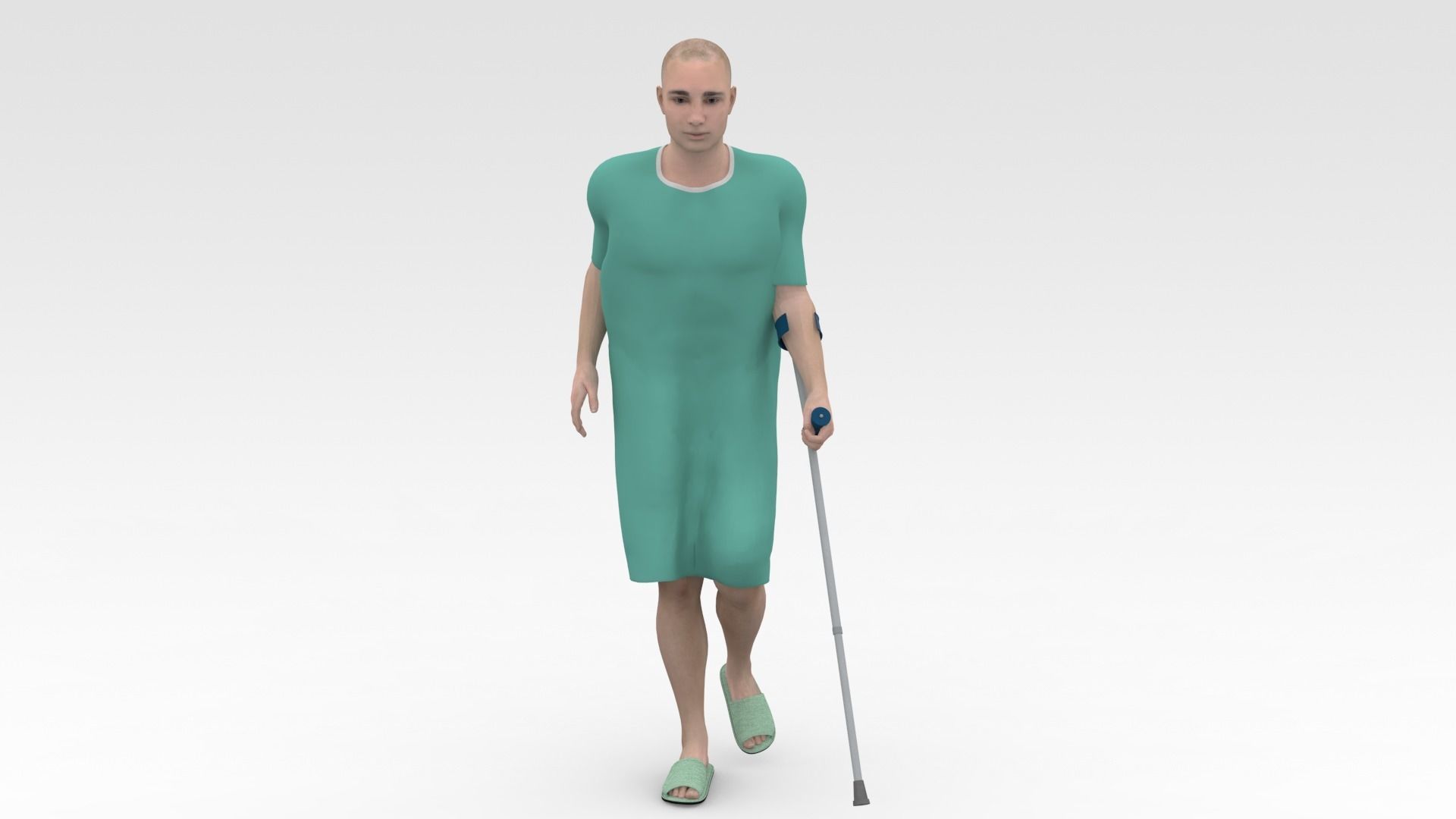 Patients Model Collections - Green Dress 3D model_6