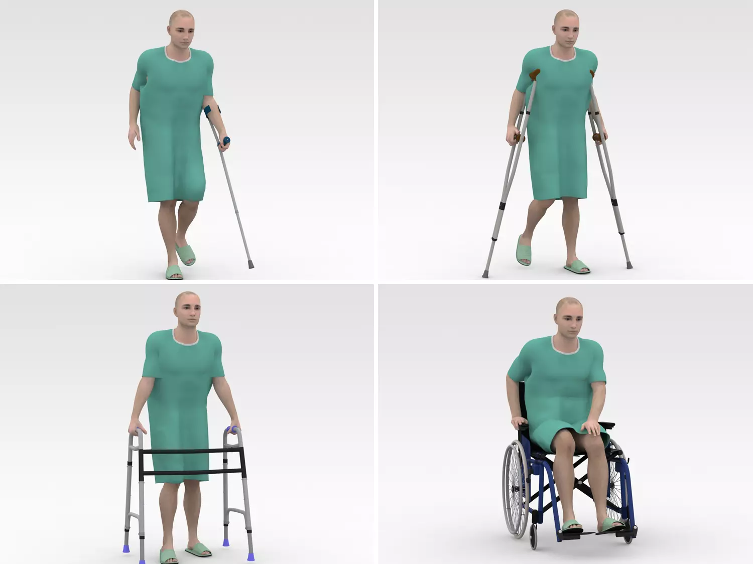 Patients Model Collections - Green Dress 3D model_0