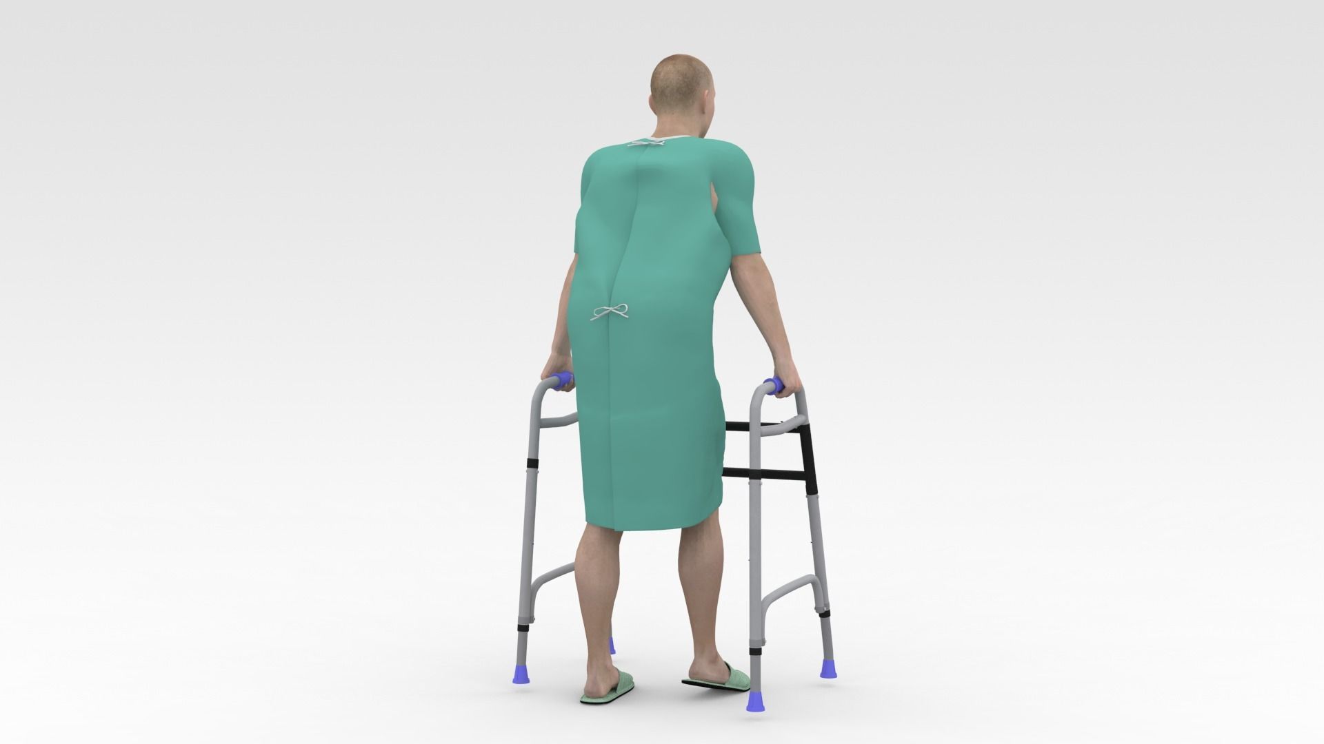 Patients Model Collections - Green Dress 3D model_8