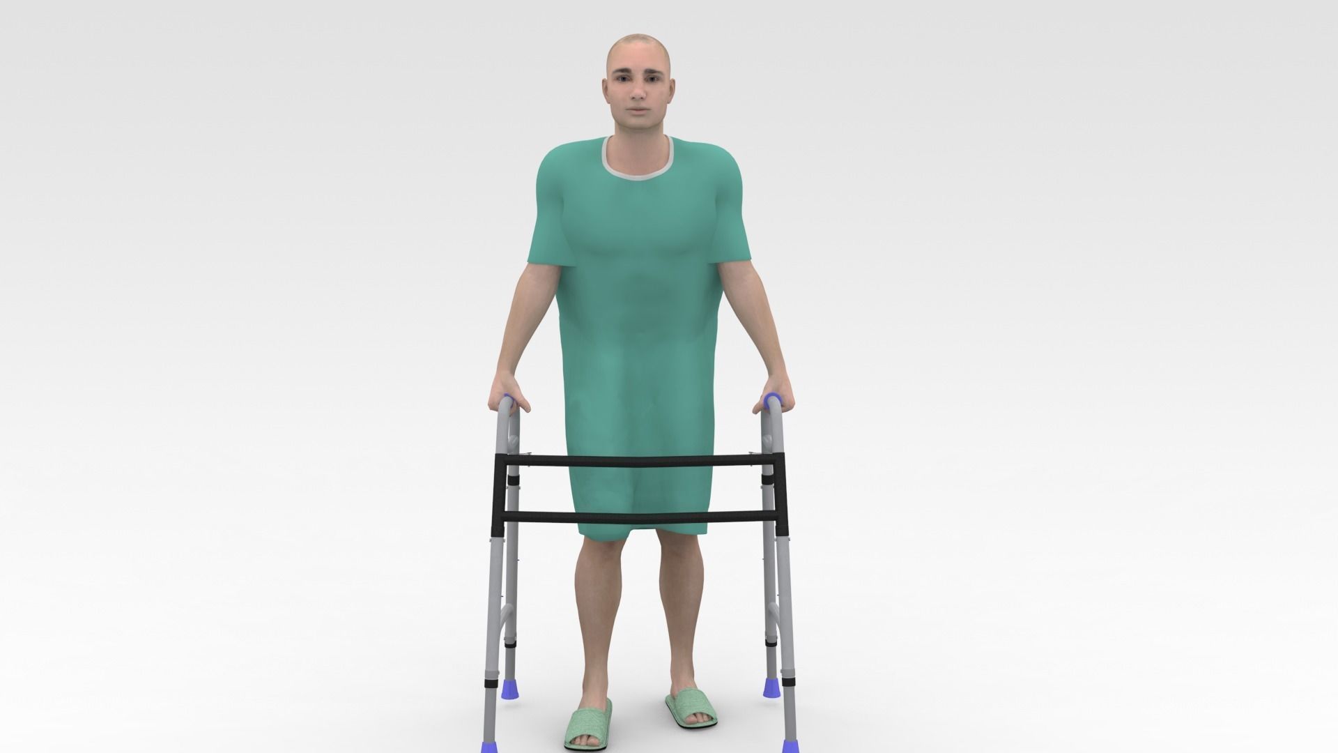 Patients Model Collections - Green Dress 3D model_9