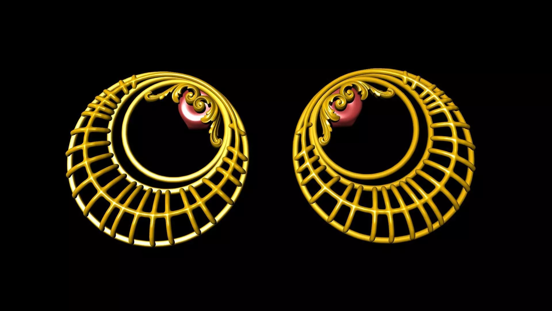 acanthus fashion earrings stl verified 3D print model