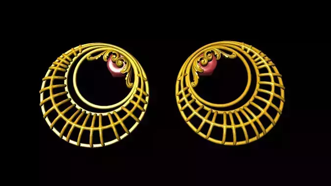 acanthus fashion earrings stl verified 3D print model