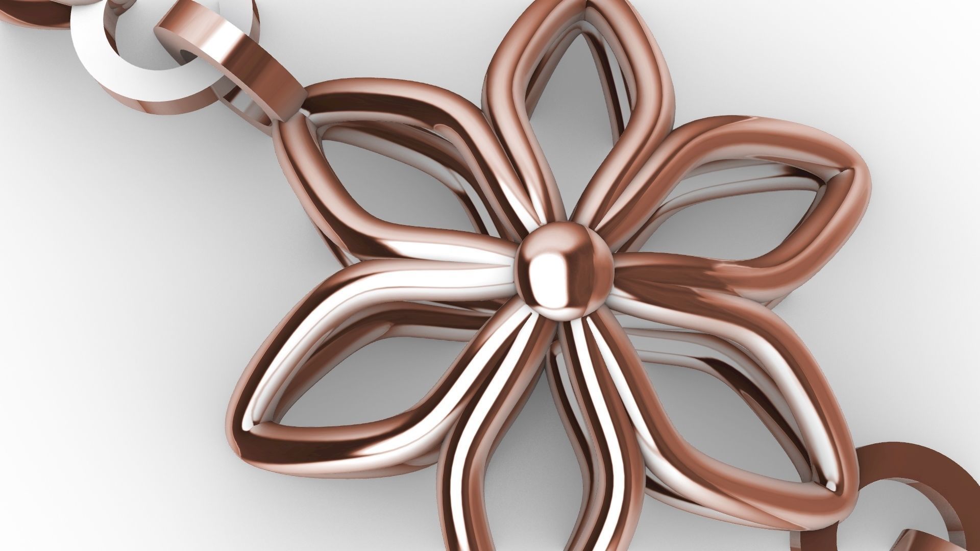 6 petal flower bracelet chain stl verified 3D print model_15