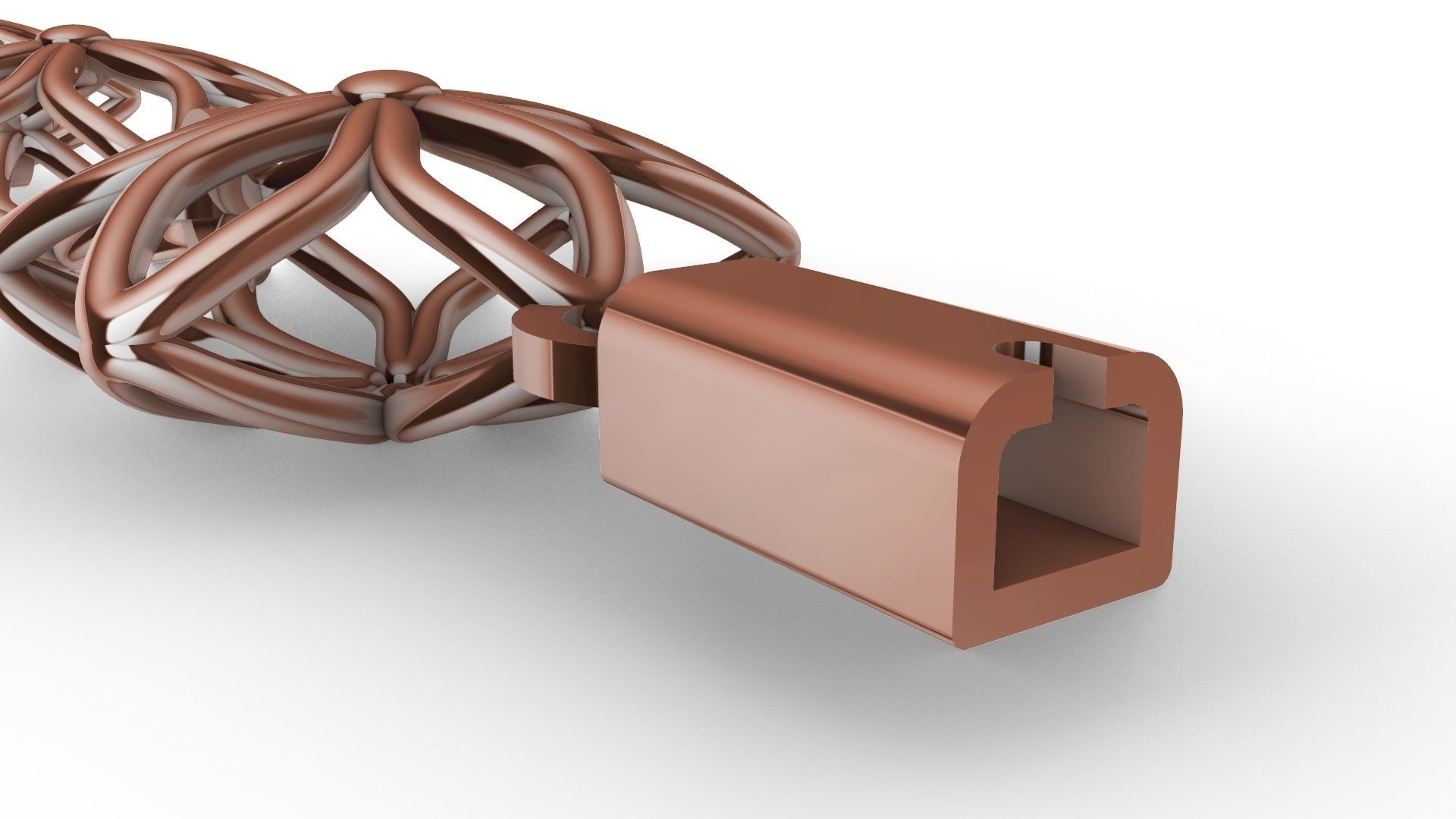 6 petal flower bracelet chain stl verified 3D print model_19