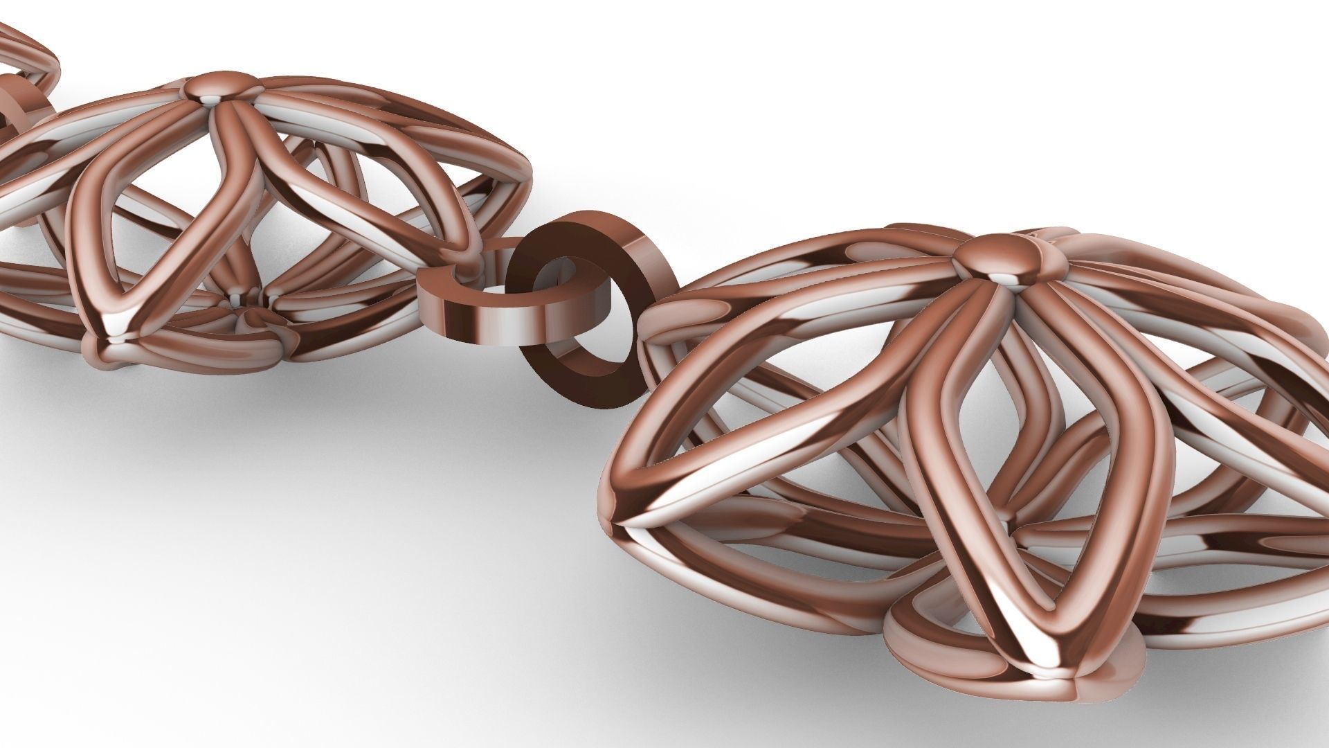 6 petal flower bracelet chain stl verified 3D print model_16