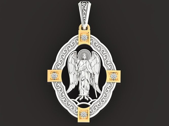 Icon amulet pendant guardian angel 622 3D print model