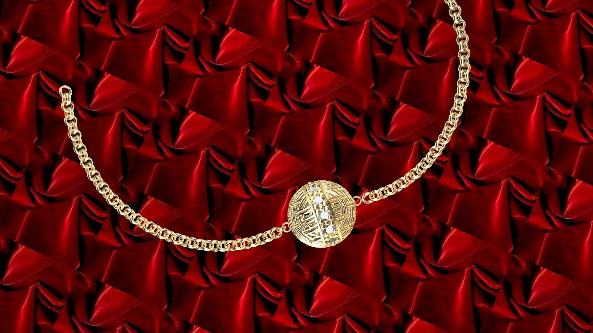 10 MM ROLLING DIAMOND BALL PENDANT STL VERIFIED 3D print model