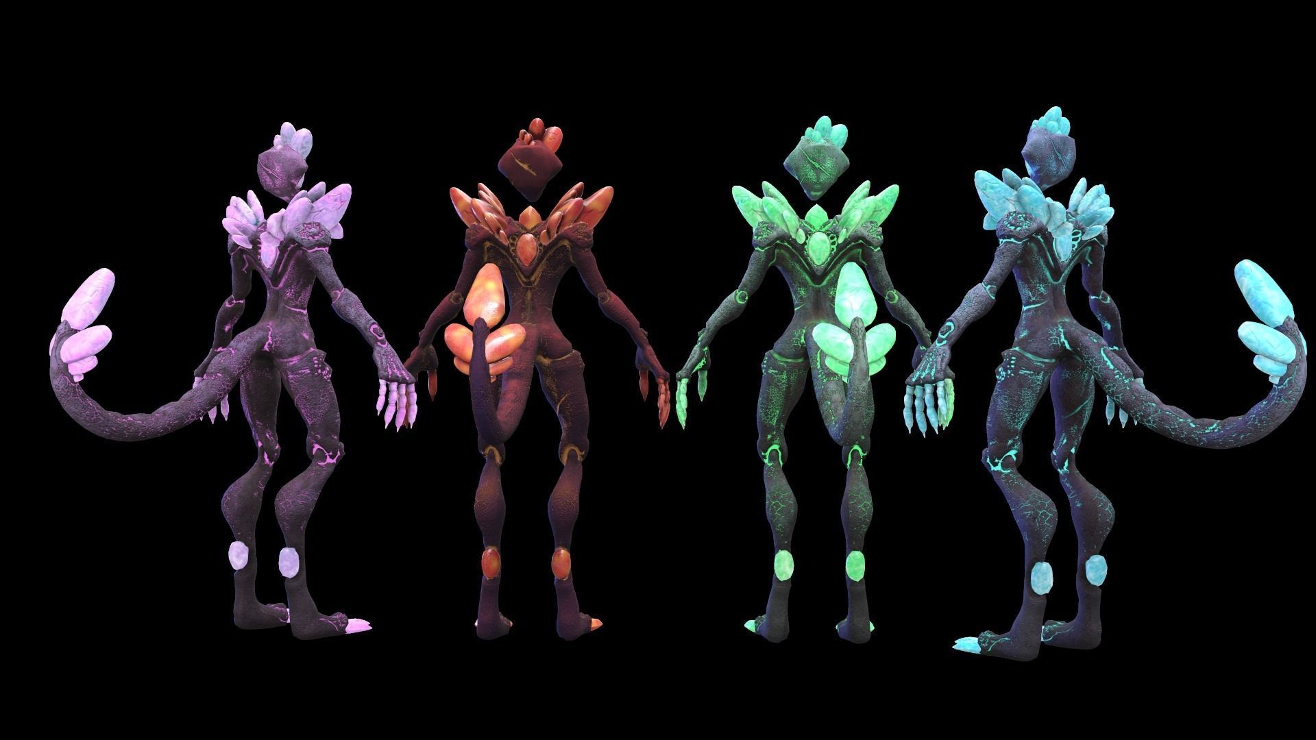 Golem Crystal ver04 Low Poly 3D Model Game Ready  Low-poly 3D model_5