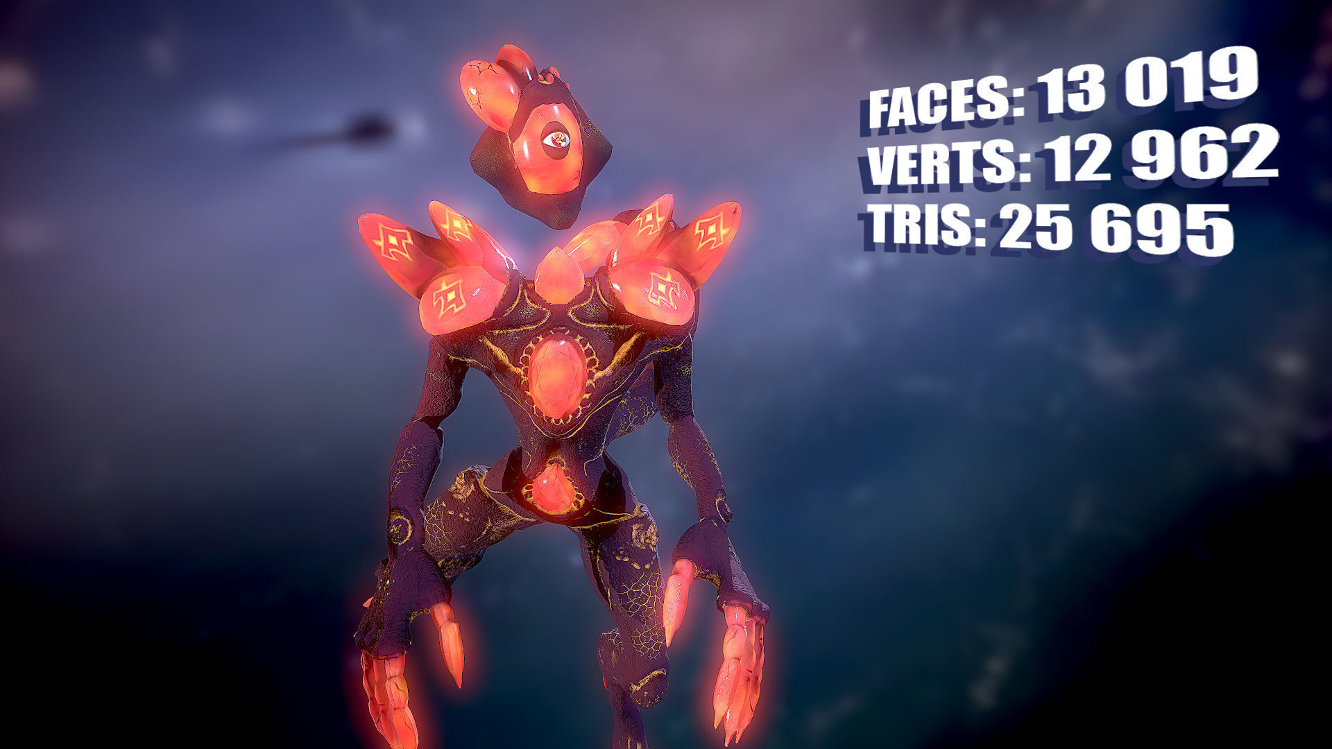Golem Crystal ver04 Low Poly 3D Model Game Ready  Low-poly 3D model_3