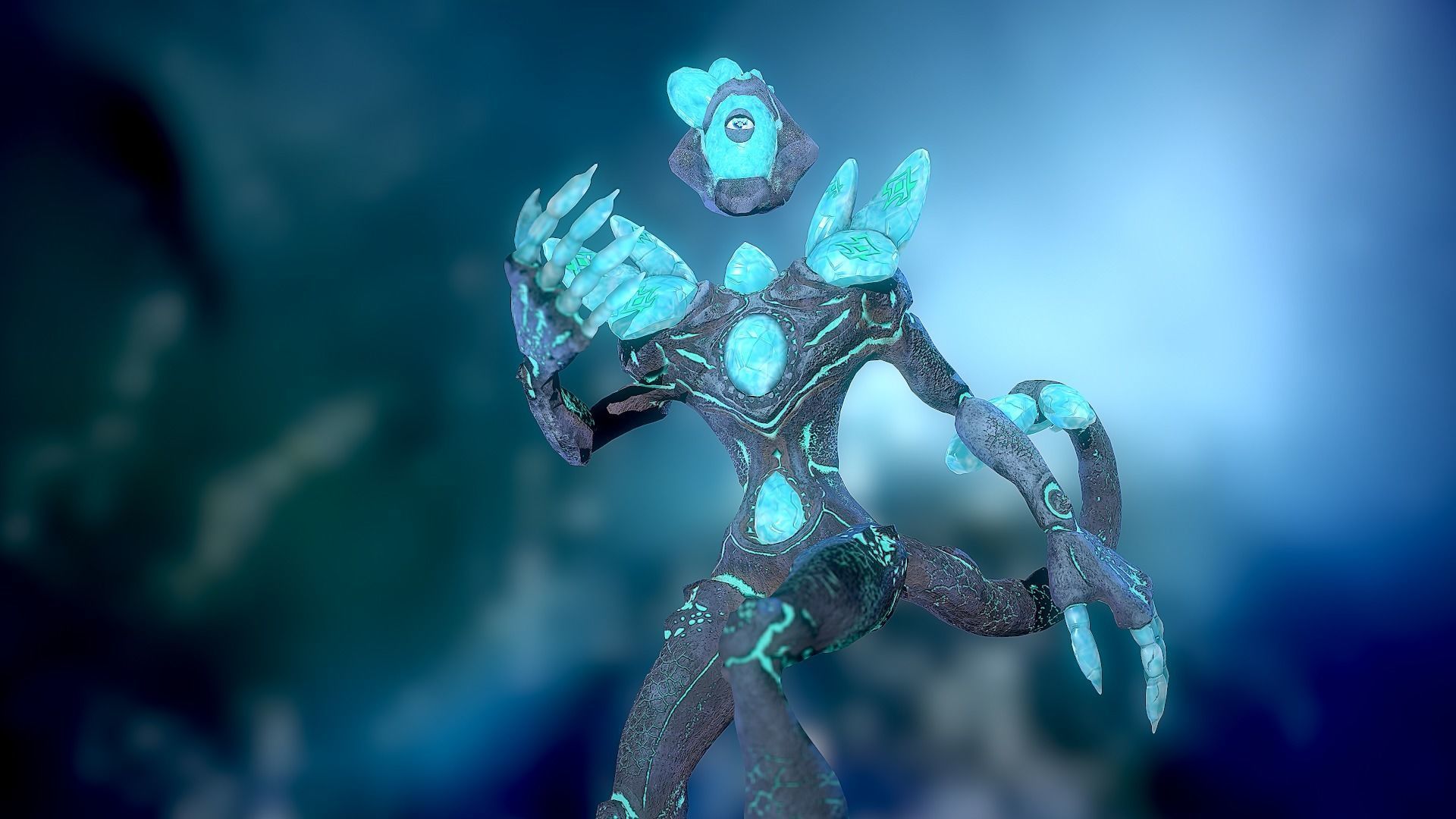 Golem Crystal ver04 Low Poly 3D Model Game Ready  Low-poly 3D model_24