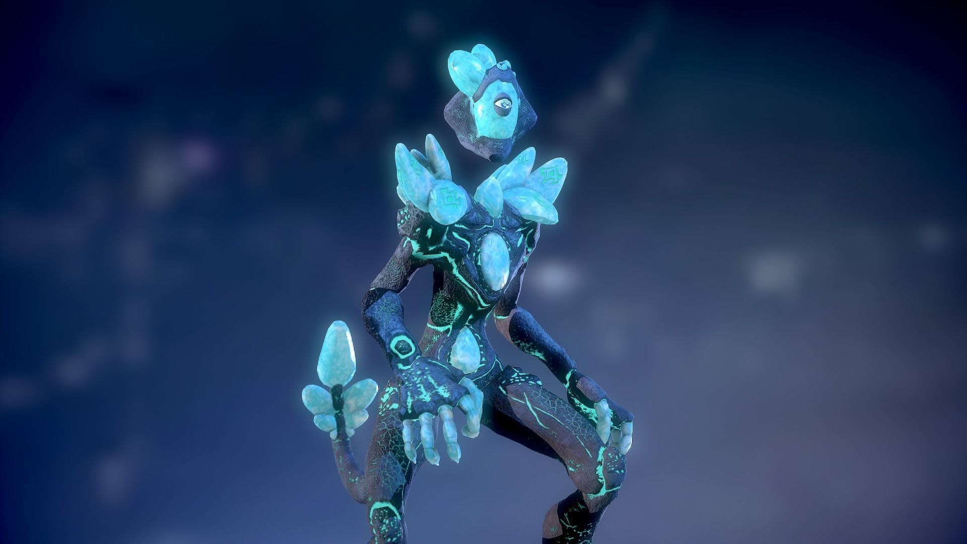 Golem Crystal ver04 Low Poly 3D Model Game Ready  Low-poly 3D model_17