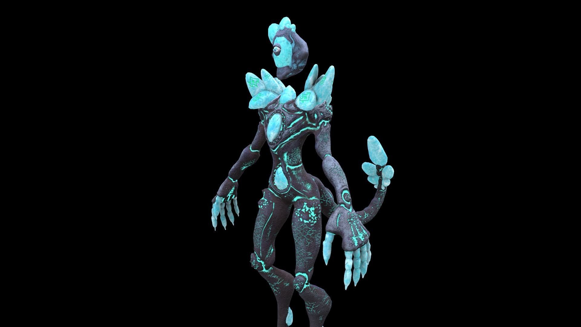Golem Crystal ver04 Low Poly 3D Model Game Ready  Low-poly 3D model_11