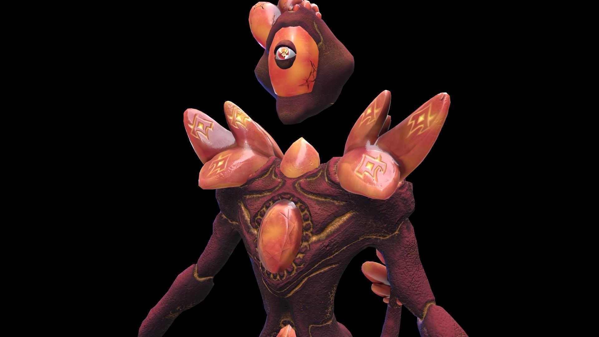 Golem Crystal ver04 Low Poly 3D Model Game Ready  Low-poly 3D model_10