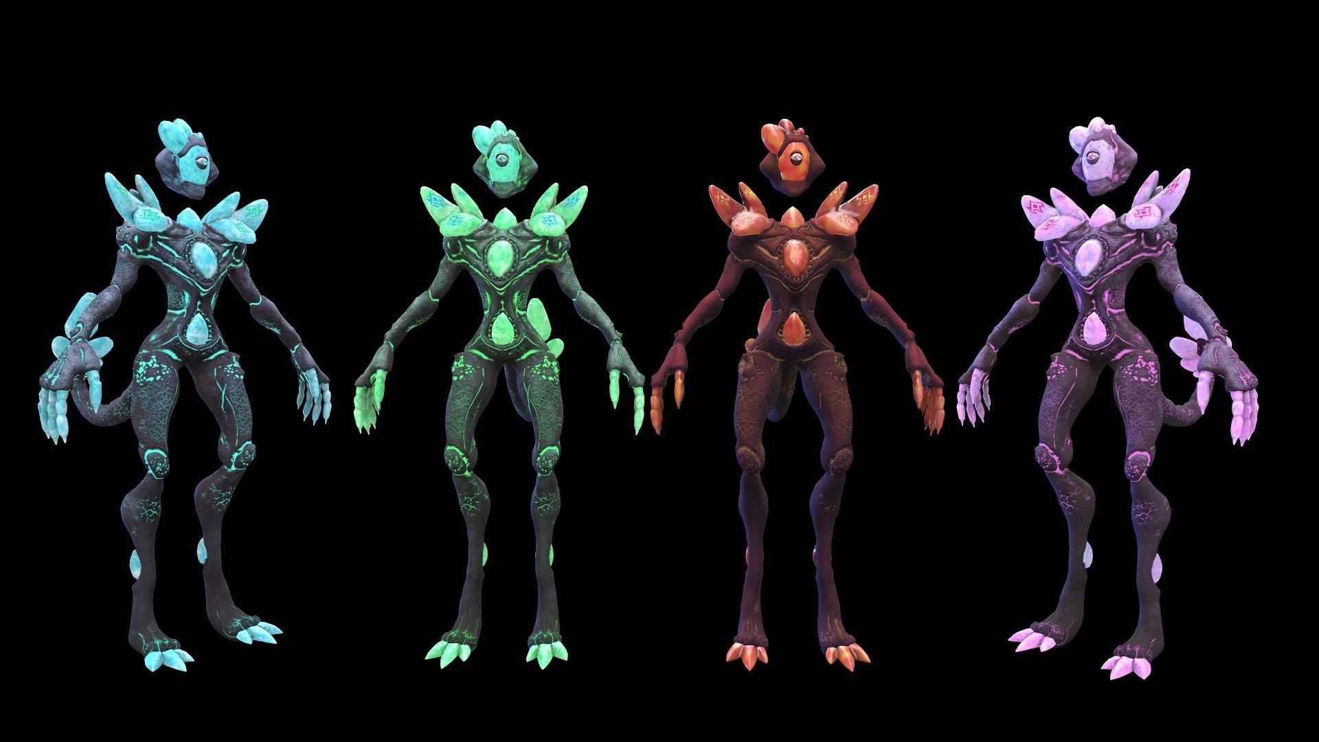Golem Crystal ver04 Low Poly 3D Model Game Ready  Low-poly 3D model_4
