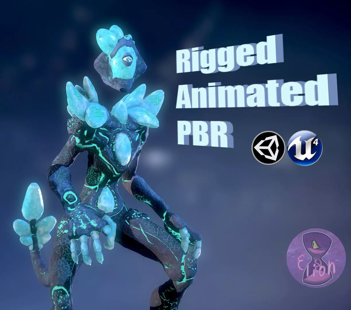 Golem Crystal ver04 Low Poly 3D Model Game Ready  Low-poly 3D model_0