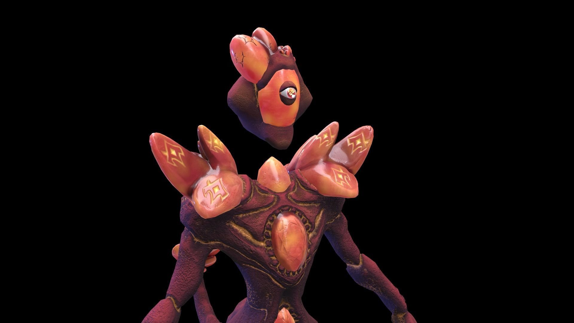 Golem Crystal ver04 Low Poly 3D Model Game Ready  Low-poly 3D model_7