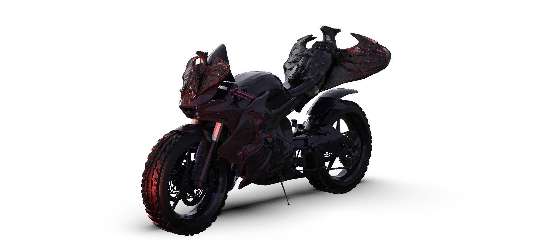 Batman Motorbike 3D model_4