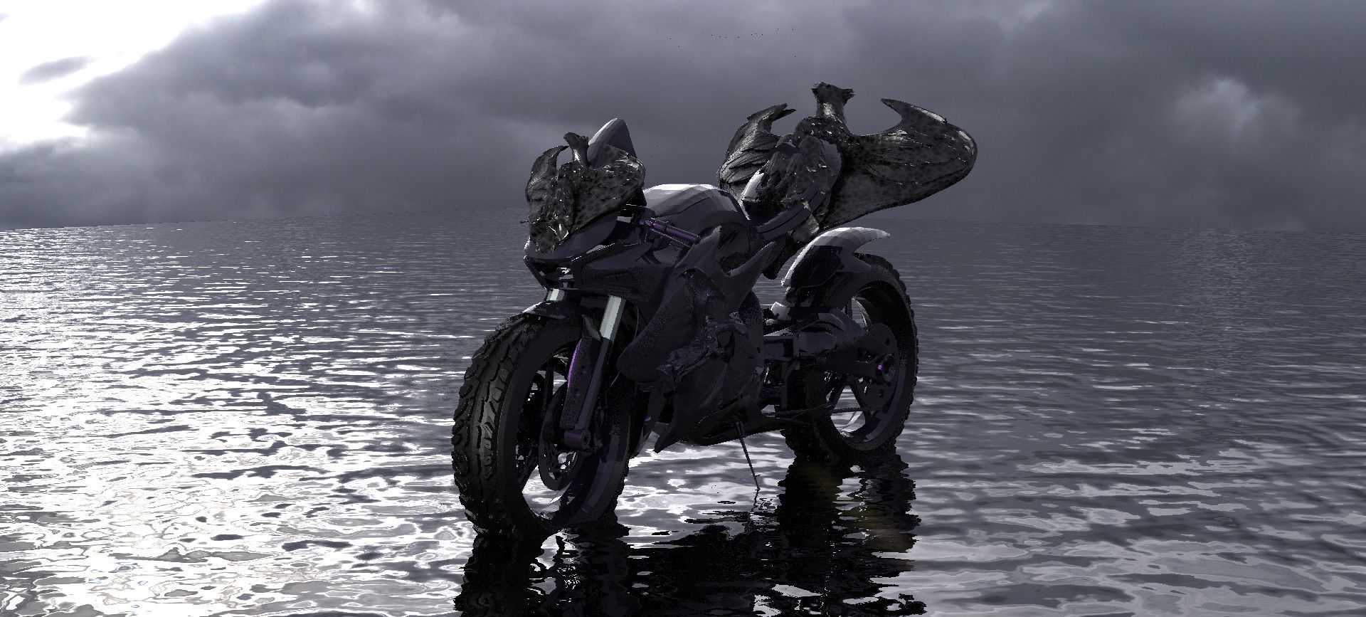 Batman Motorbike 3D model_1