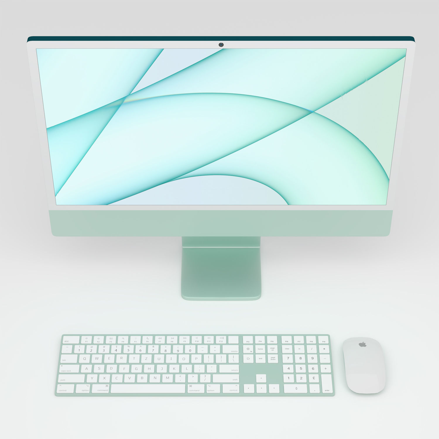Apple Imac 24 Inch and Magic Keyboard and Magic mouse 3D model_25