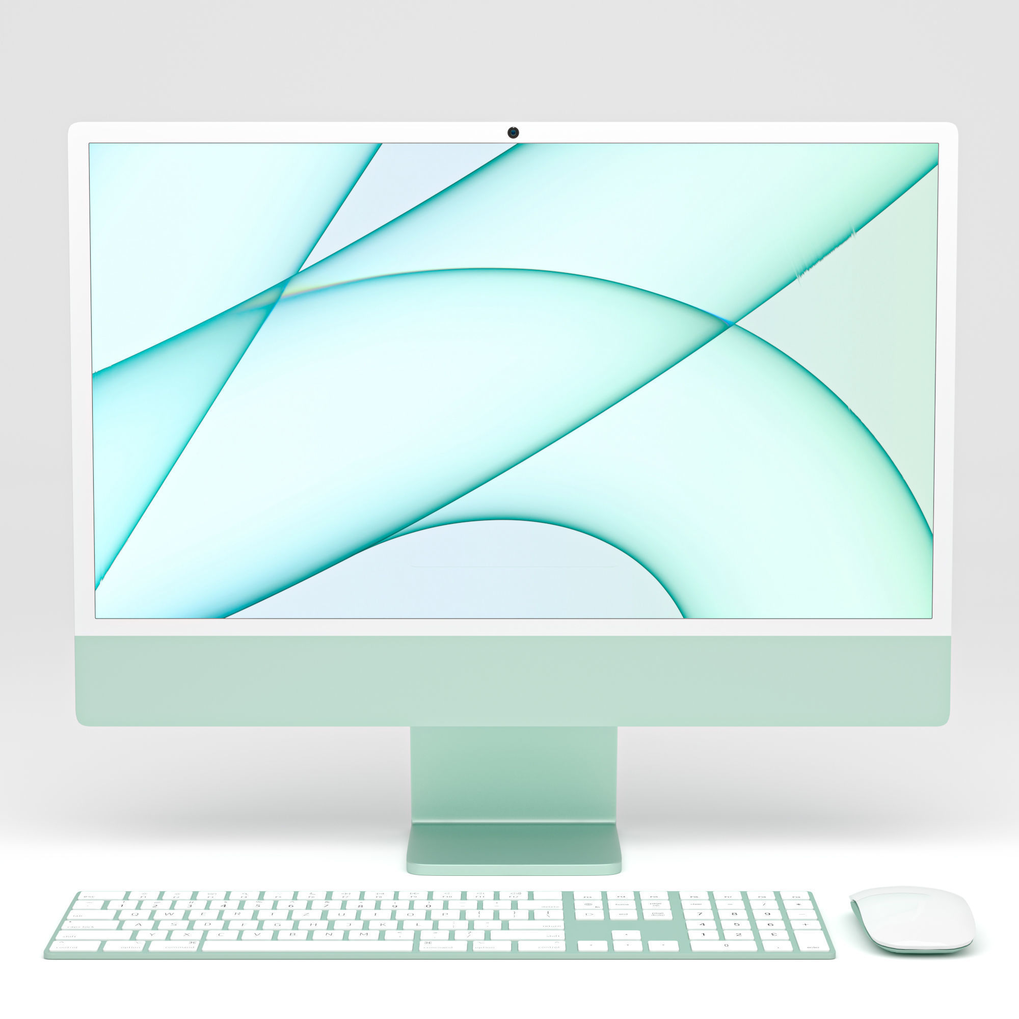 Apple Imac 24 Inch and Magic Keyboard and Magic mouse 3D model_12