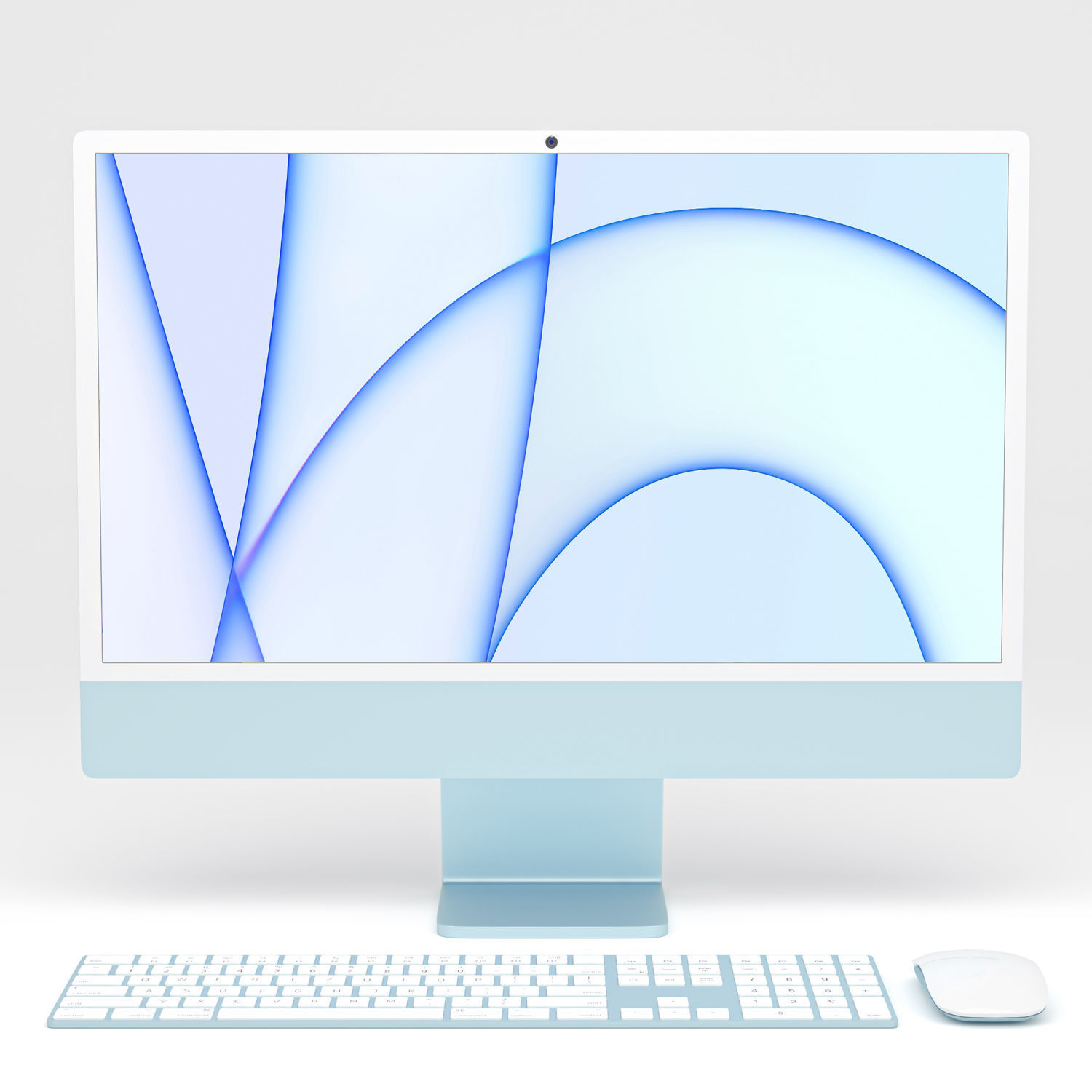 Apple Imac 24 Inch and Magic Keyboard and Magic mouse 3D model_17