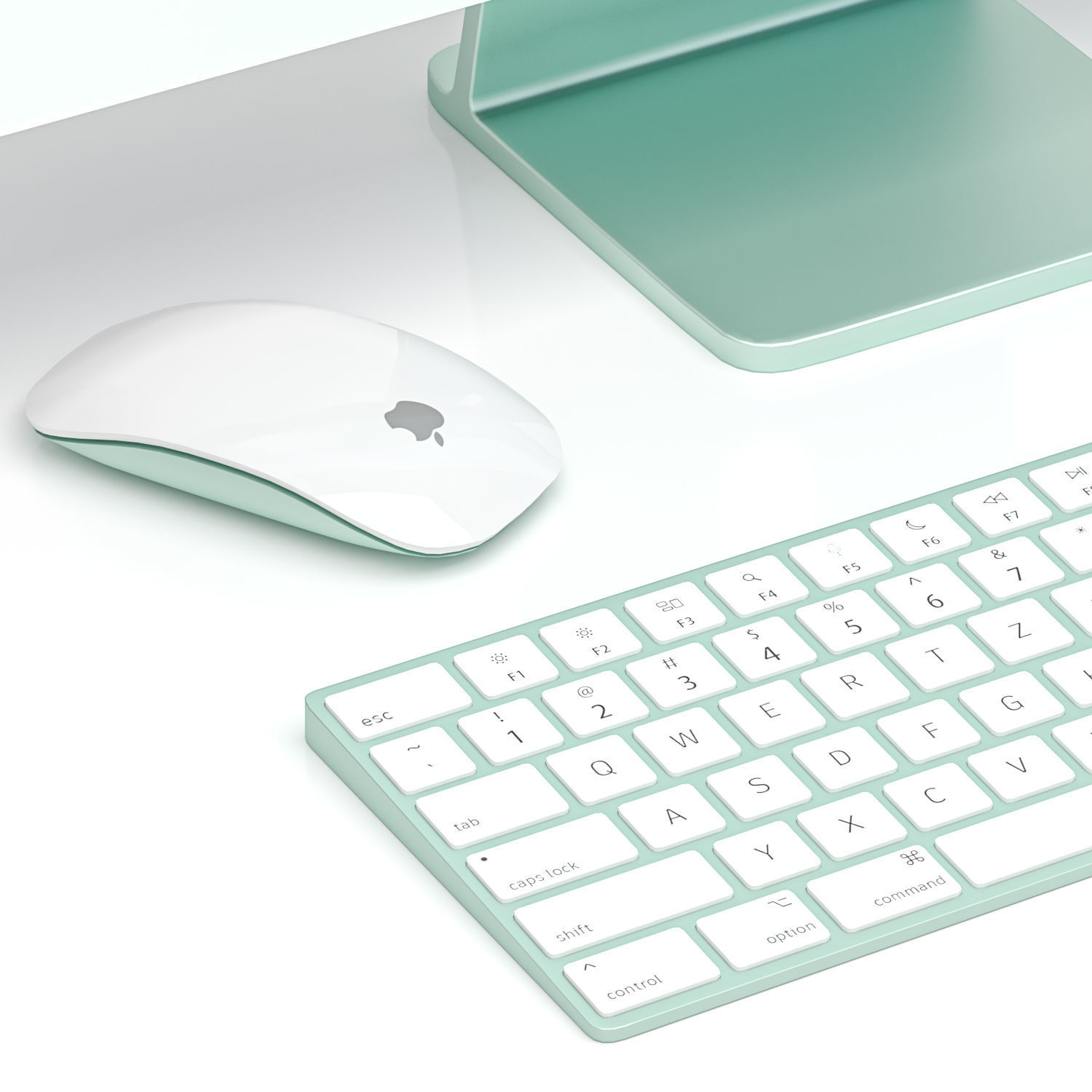 Apple Imac 24 Inch and Magic Keyboard and Magic mouse 3D model_2